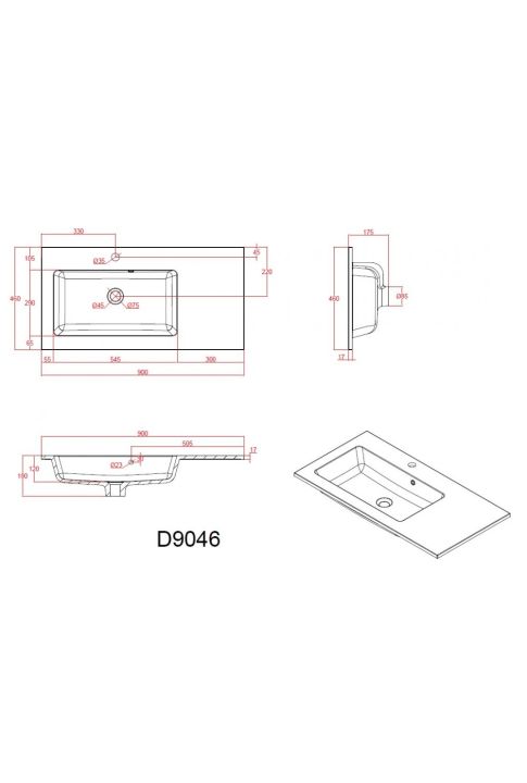 LAVOAR 90 CM D9046